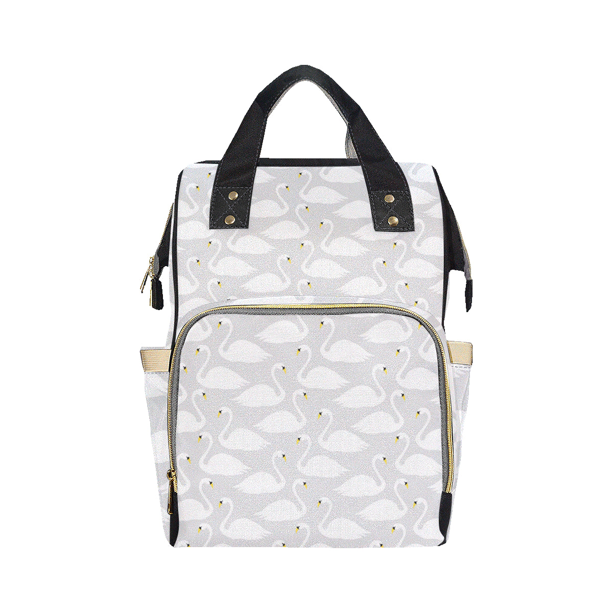 Swan Pattern Print Design 02 Diaper Bag Backpack