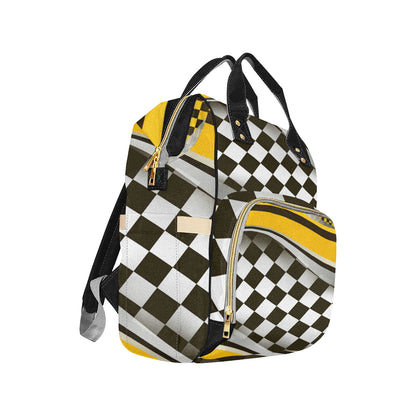 Checkered Flag Racing Style Diaper Bag Backpack