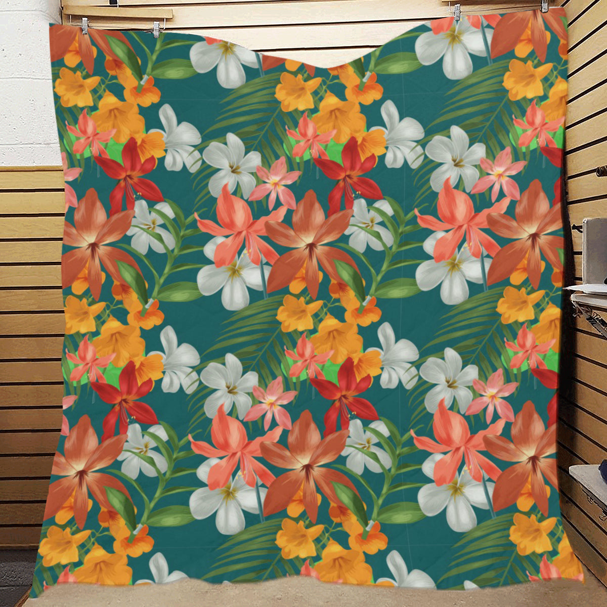 Amaryllis Pattern Print Design AL06 Premium Quilt