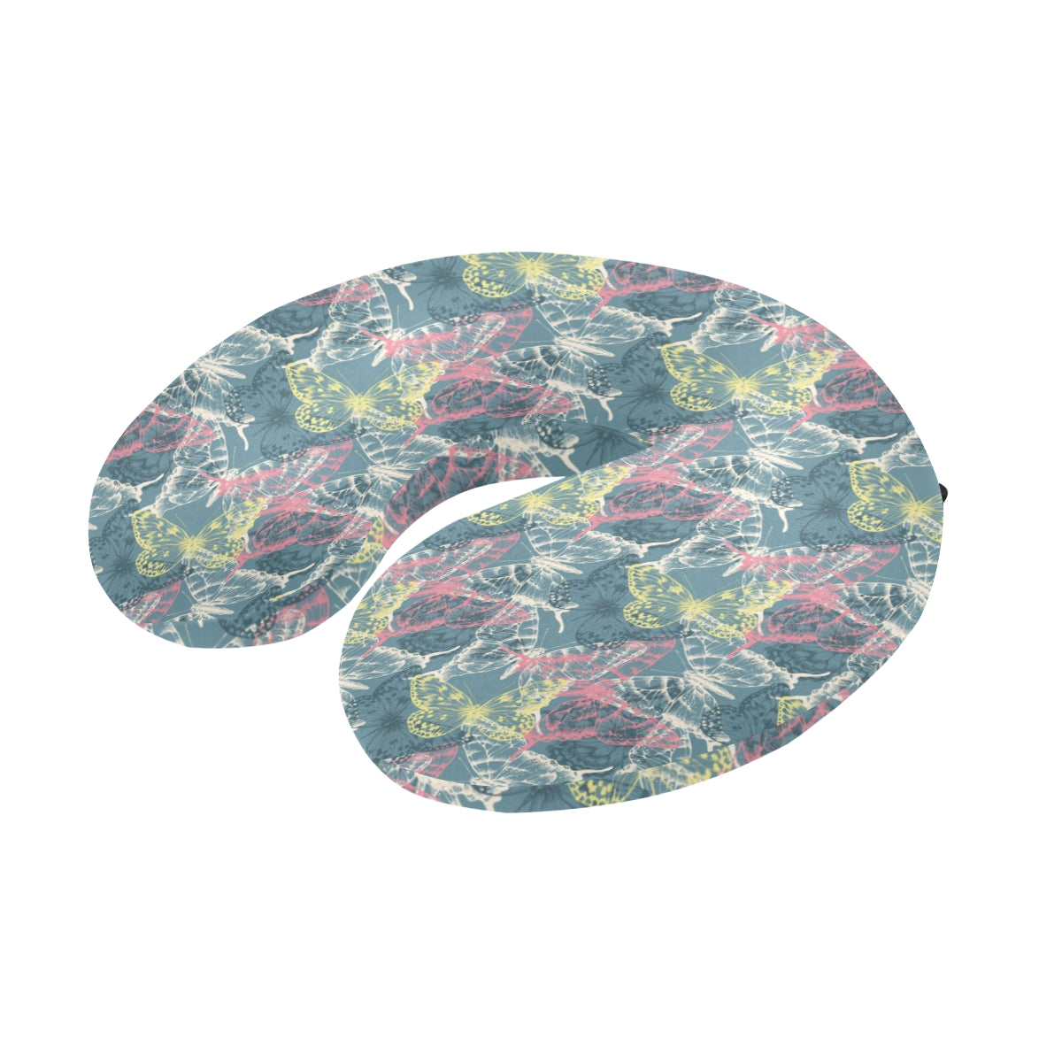 Butterfly Pattern Print Design 01 U-Shaped Travel Neck Pillow
