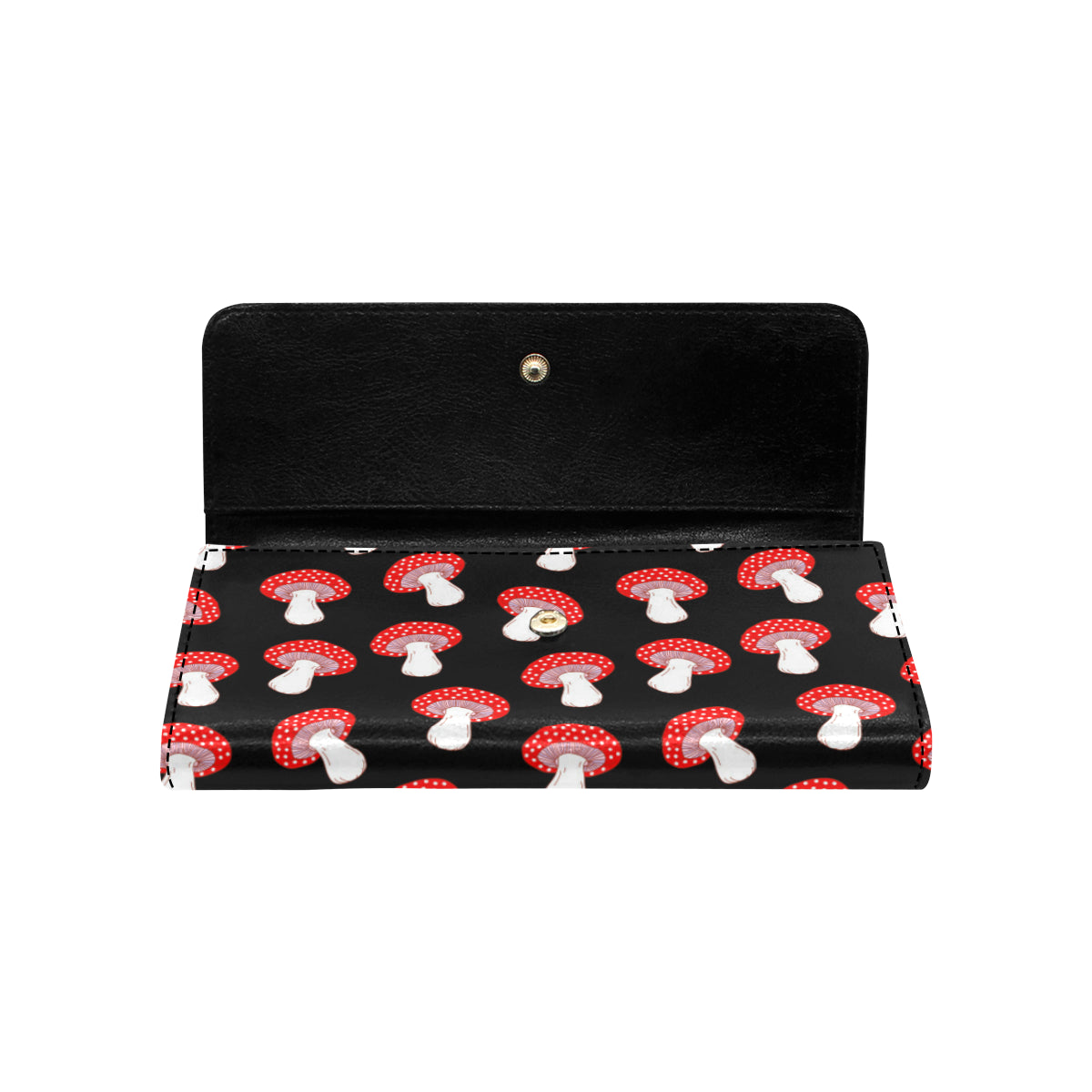 Mushroom Pattern Print Design A02 Women's Trifold Wallet