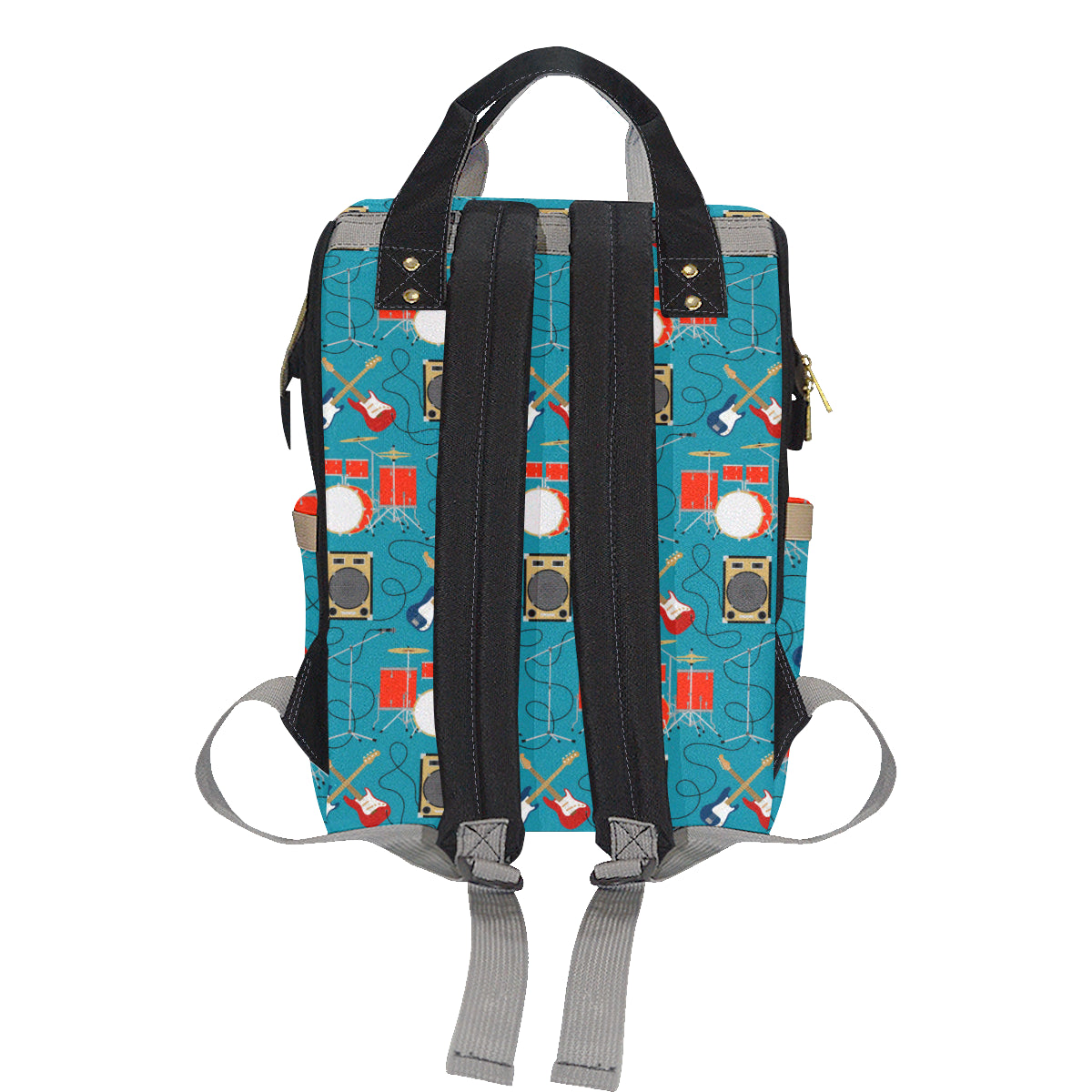 Drum Set Guitar Pattern Print Design 02 Diaper Bag Backpack