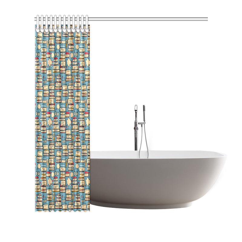 Book Pattern Print Design 03 Shower Curtain