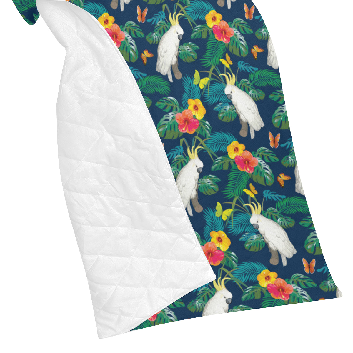 Cockatoo Tropical Pattern Print Design 02 Premium Quilt