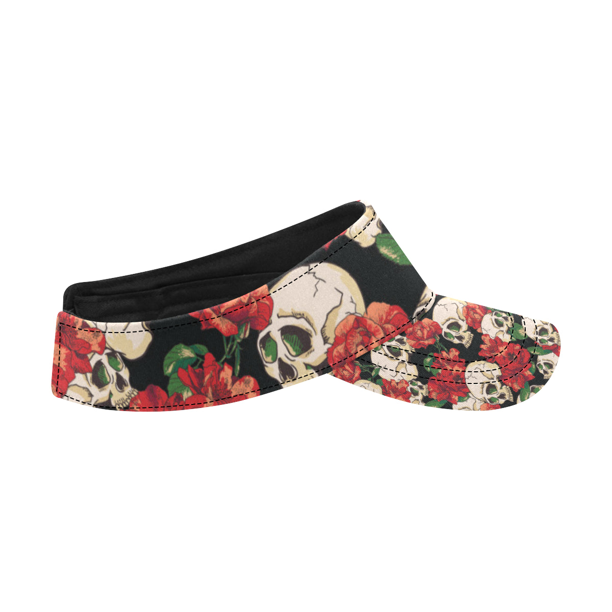 Skull Red Rose Unisex Sun Visor
