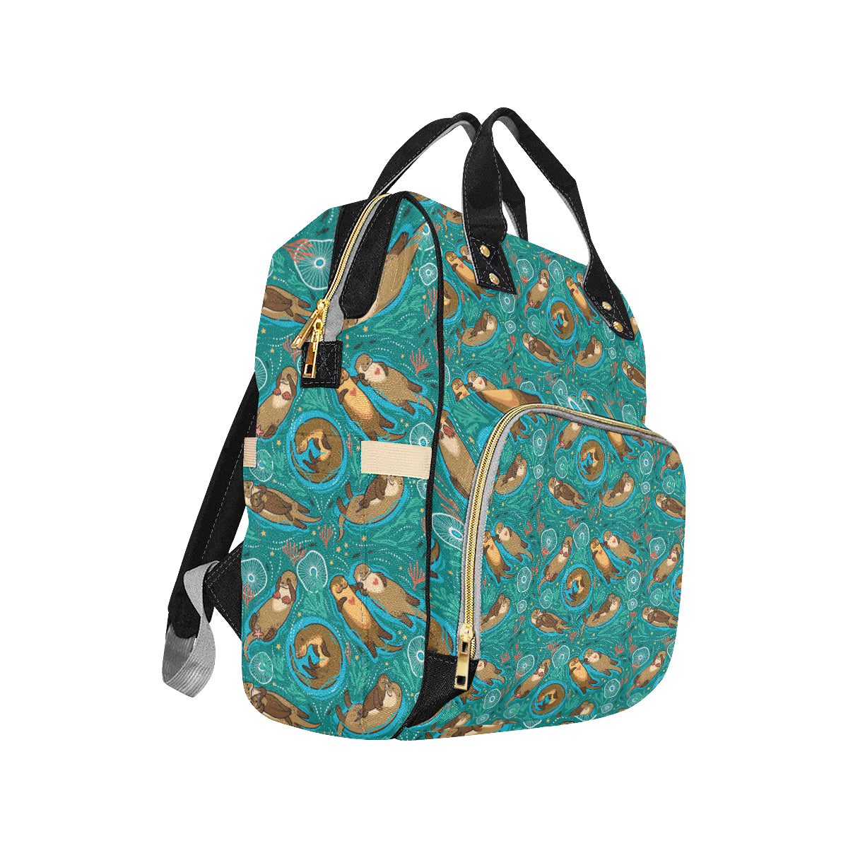 Sea Otter Pattern Print Design 01 Diaper Bag Backpack