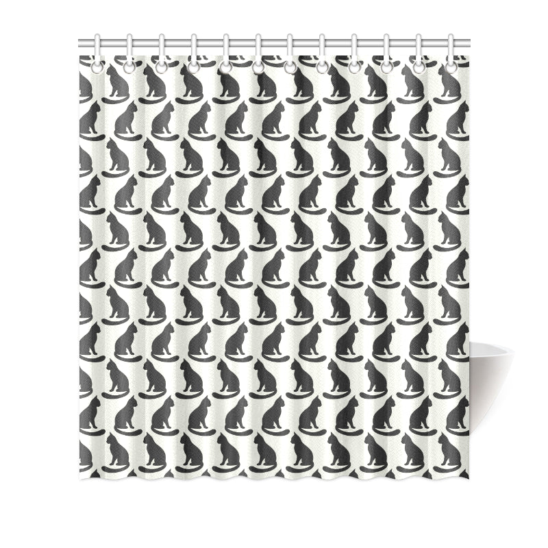 Black Cat Pattern Print Design 02 Shower Curtain