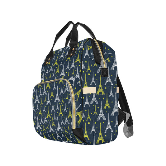 Eiffel Tower Star Print Diaper Bag Backpack