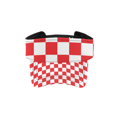 Checkered Red Pattern Print Design 04 Unisex Sun Visor