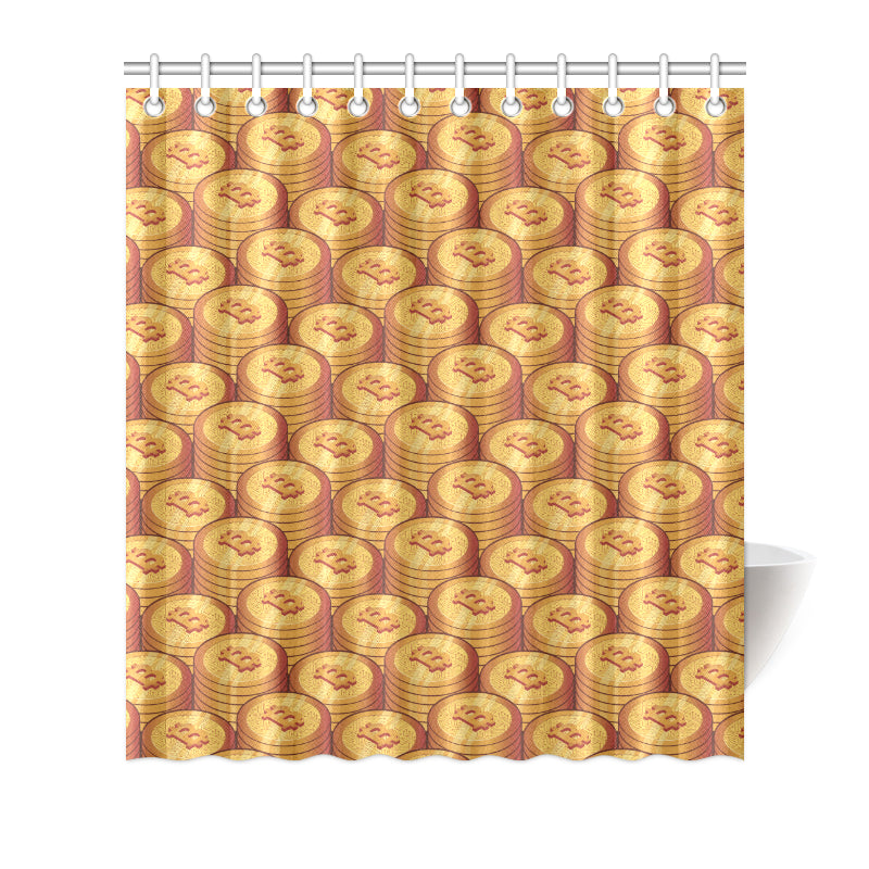Bitcoin Pattern Print Design 02 Shower Curtain