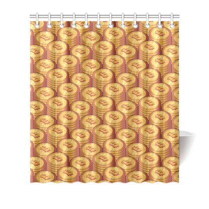 Bitcoin Pattern Print Design 02 Shower Curtain