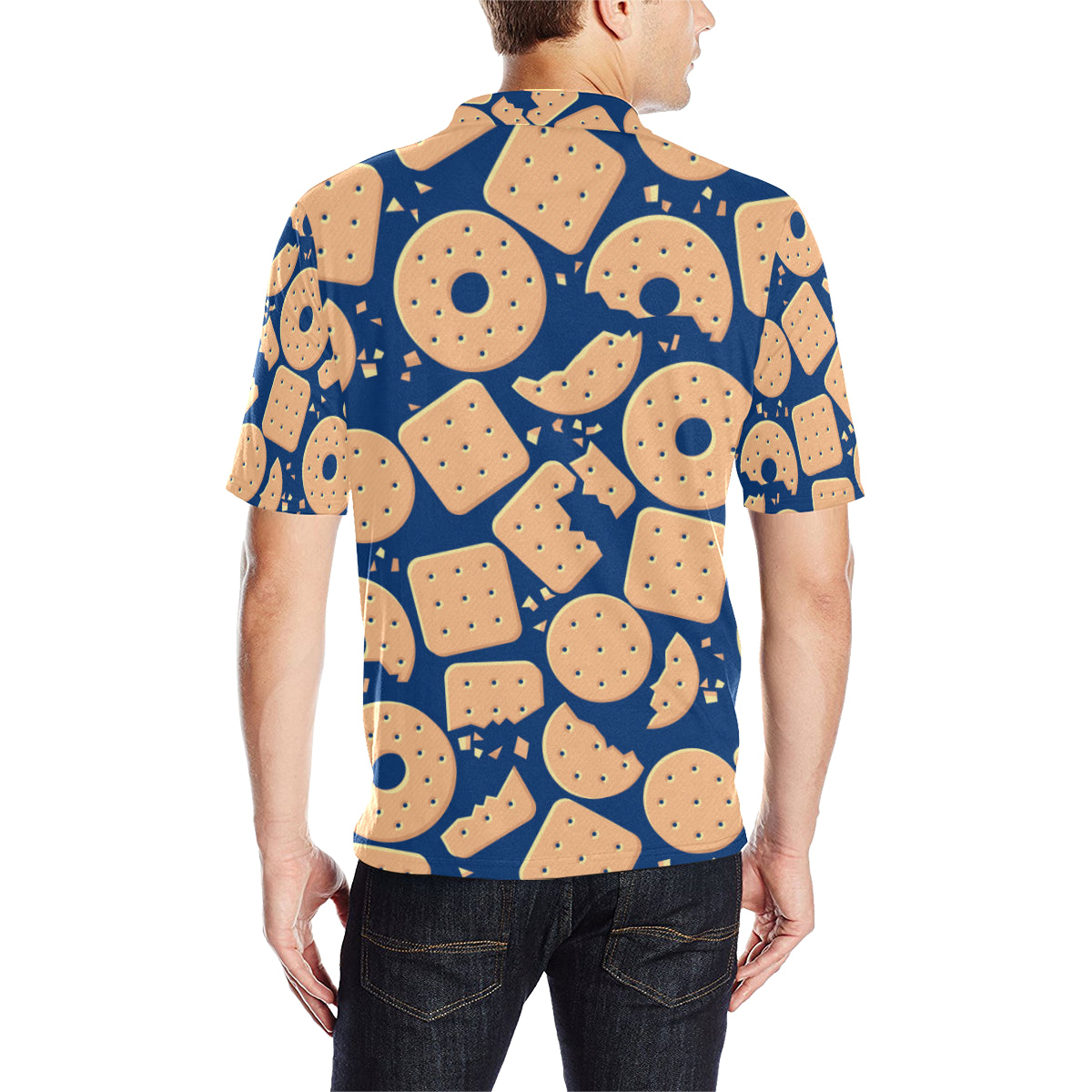 Cracker Pattern Print Design 03 Men Polo Shirt