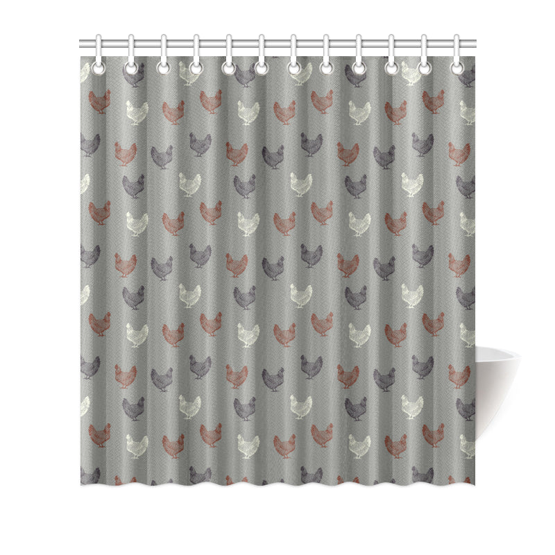 Chicken Pattern Print Design 01 Shower Curtain