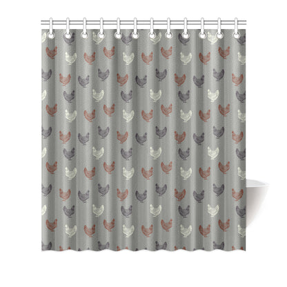 Chicken Pattern Print Design 01 Shower Curtain