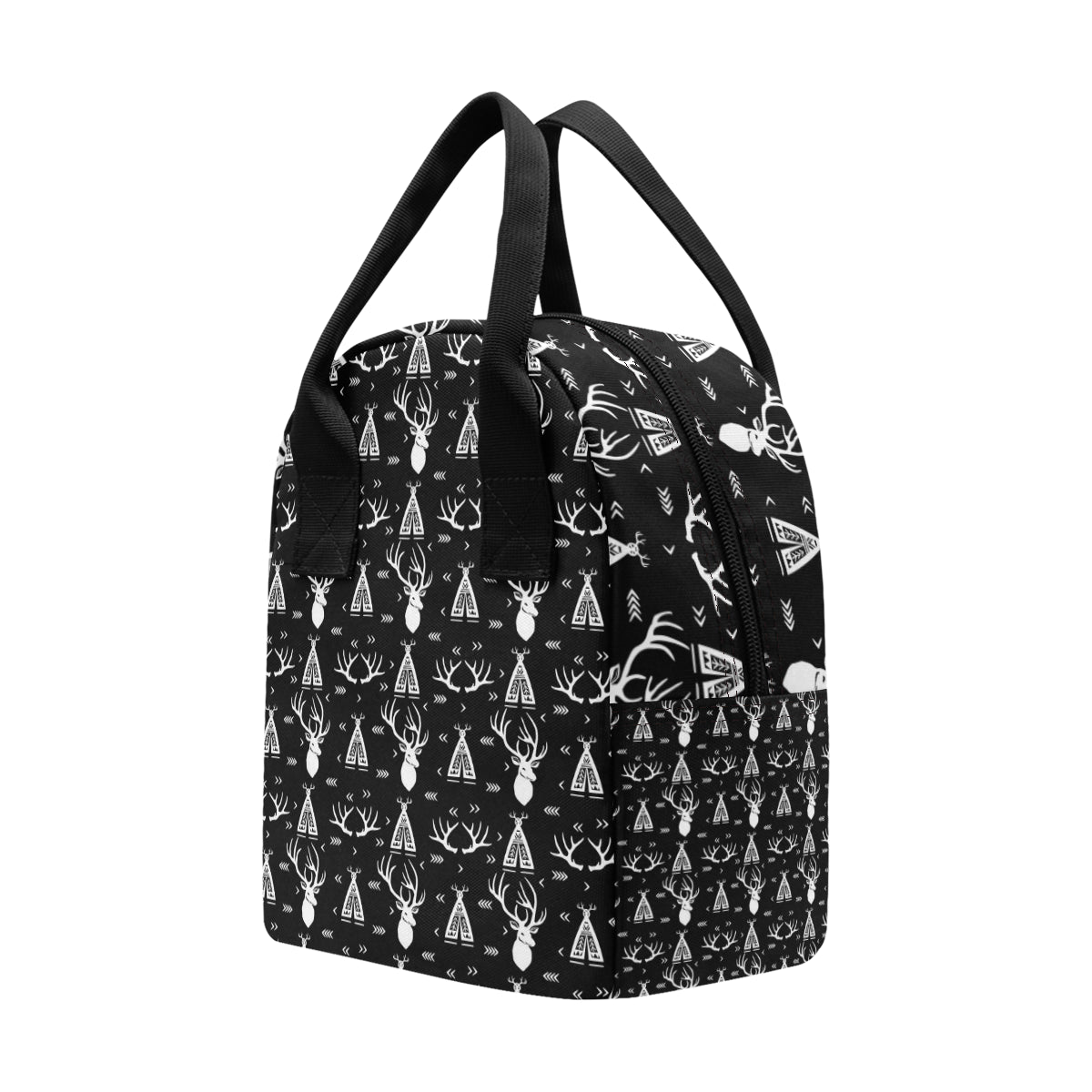 Deer Native Indian Print Pattern Insulated Lunch Bag