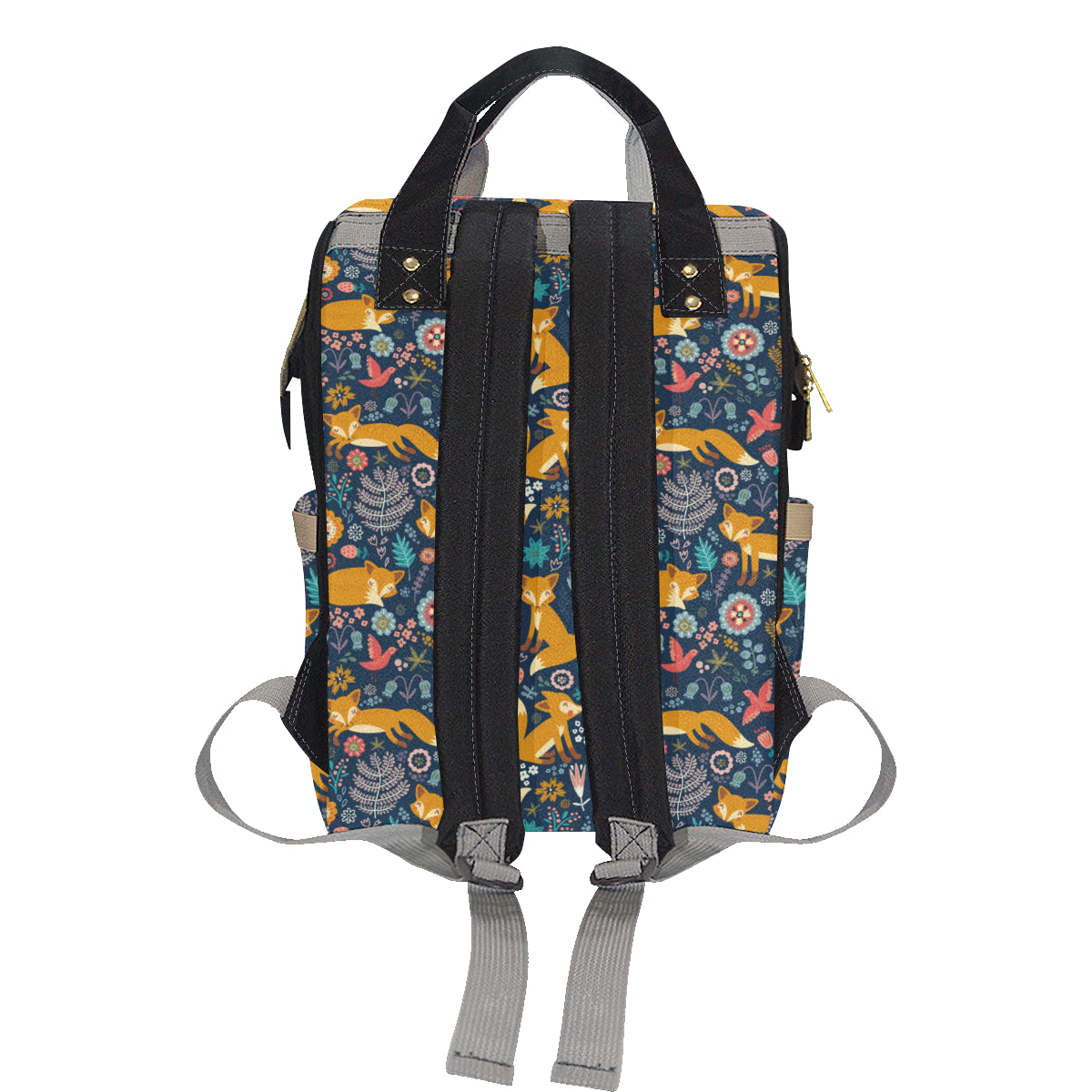 Fox Cute Jungle Print Pattern Diaper Bag Backpack