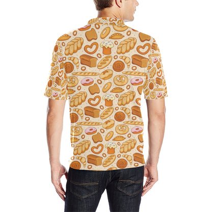Bread Pattern Print Design 01 Men Polo Shirt
