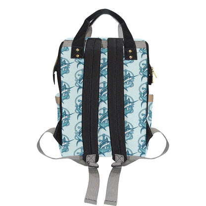 Swordfish Pattern Print Design 03 Diaper Bag Backpack