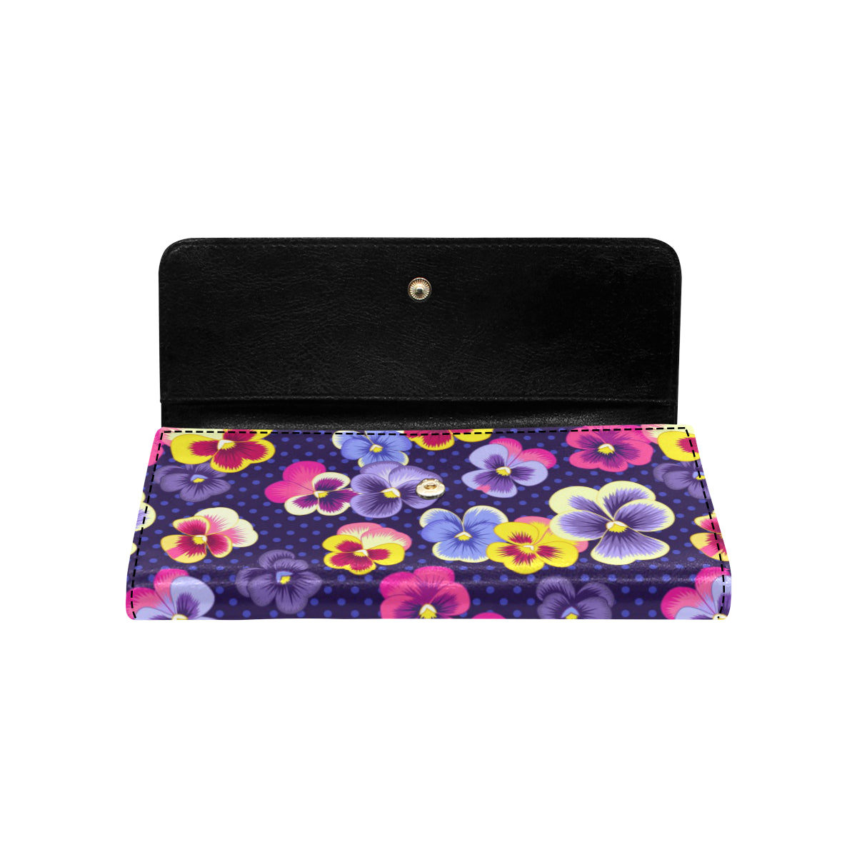 Pansy Pattern Print Design PS04 Women's Trifold Wallet