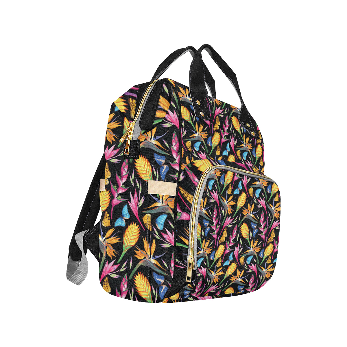 Tropical Flower Pattern Print Design TF016 Diaper Bag Backpack