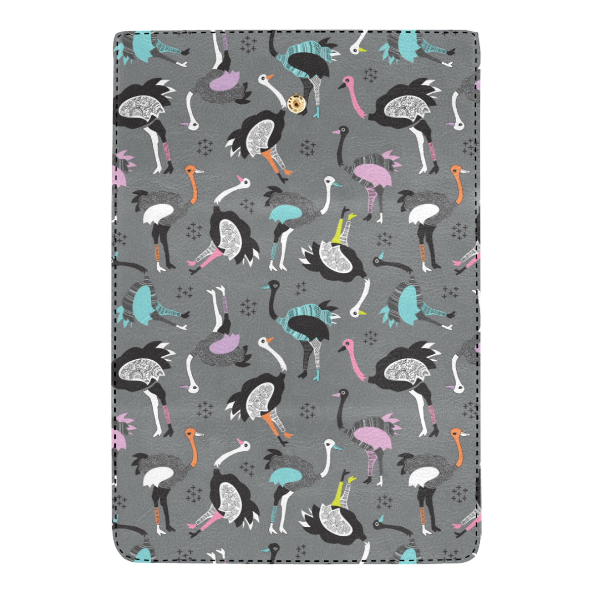 Ostrich Pattern Print Design 01 Women's Trifold Wallet