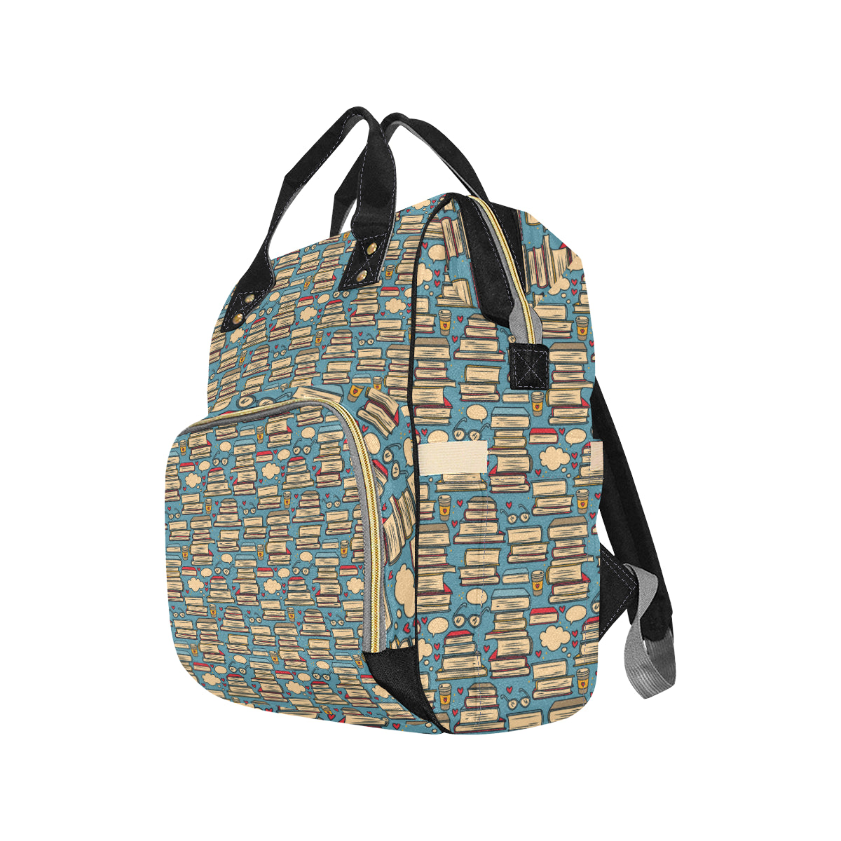Book Pattern Print Design 03 Diaper Bag Backpack