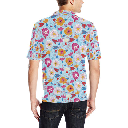 Morning Glory Pattern Print Design MG06 Men Polo Shirt