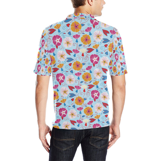 Morning Glory Pattern Print Design MG06 Men Polo Shirt