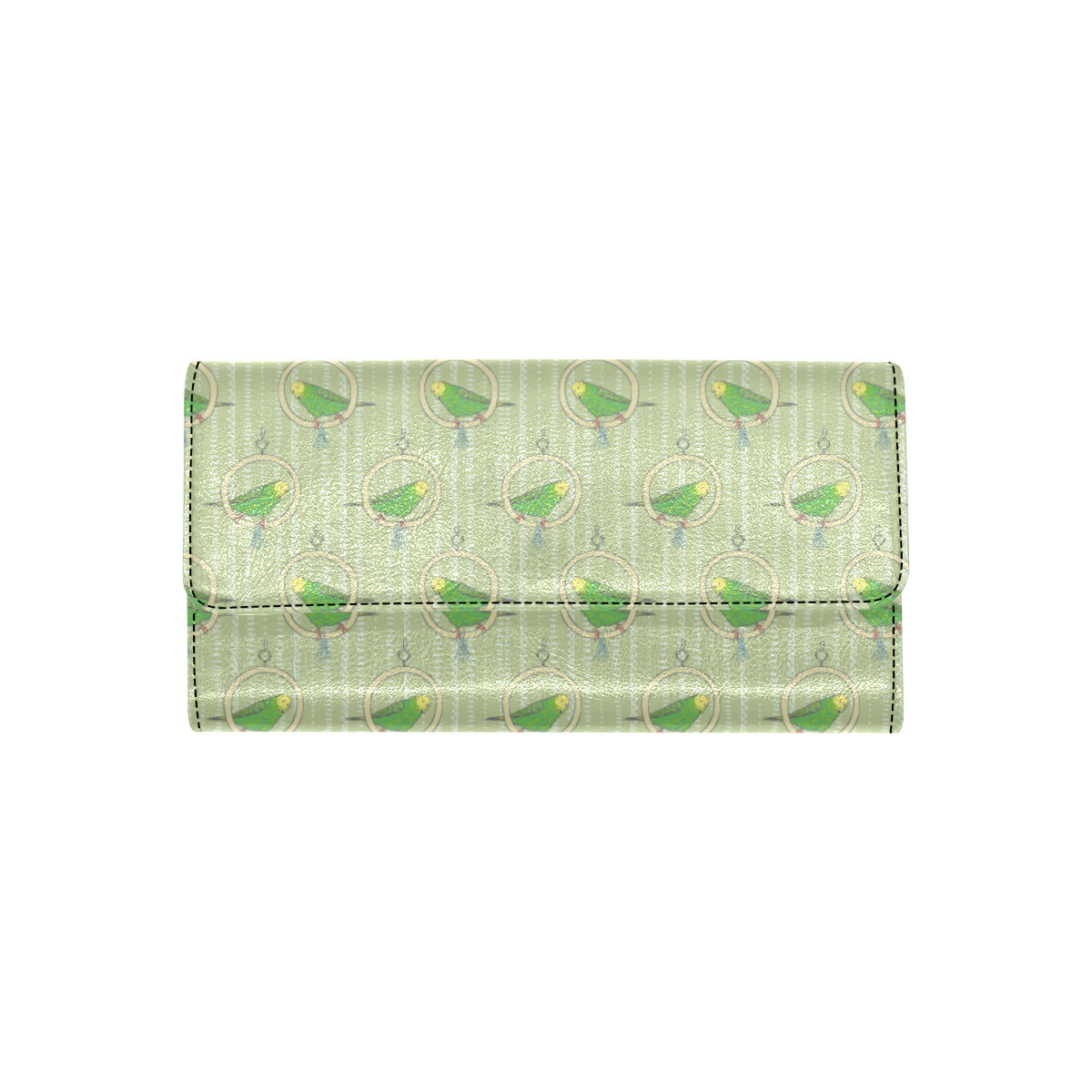 Budgerigar Pattern Print Design 02 Women's Trifold Wallet