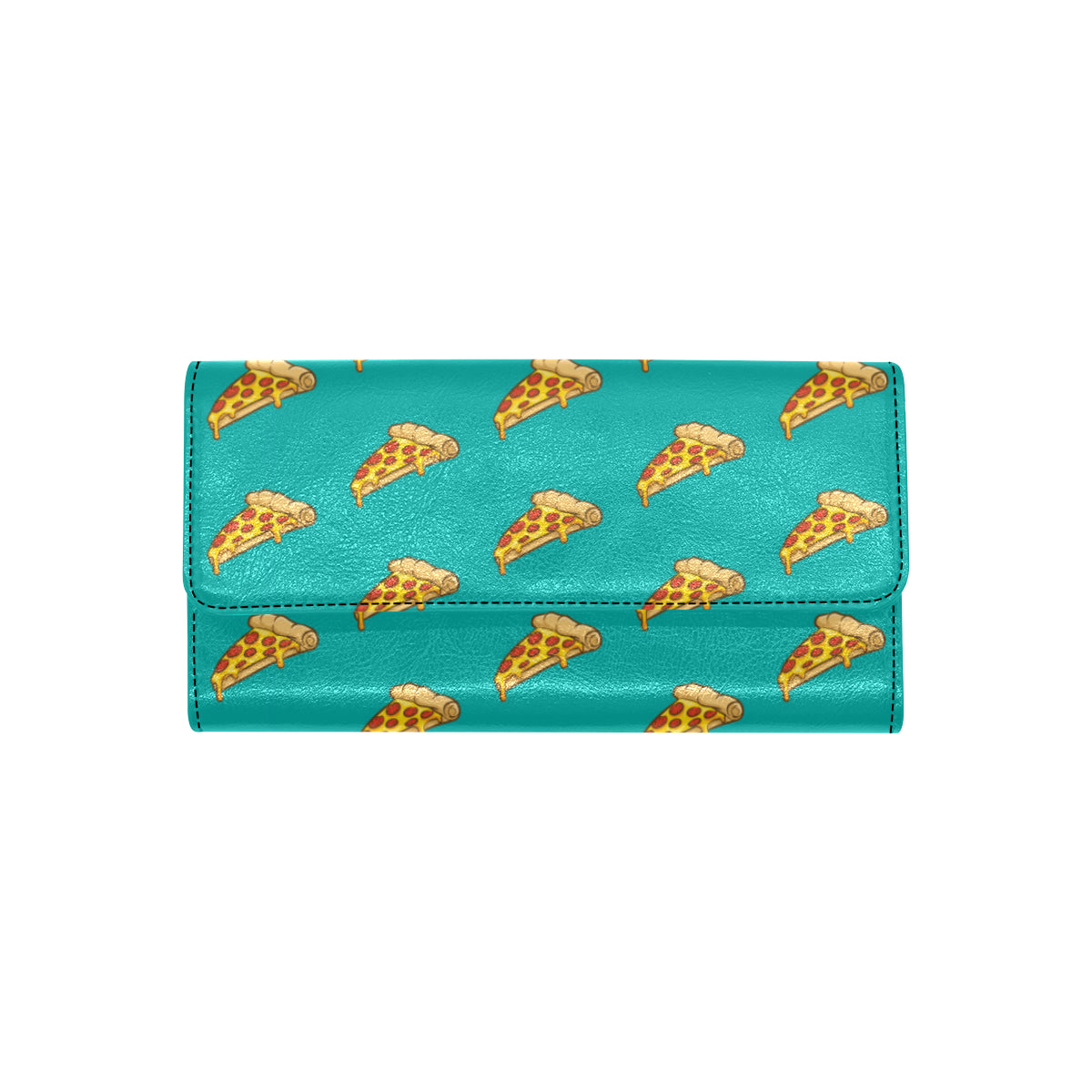 Pizza Pattern Print Design A03 Women's Trifold Wallet