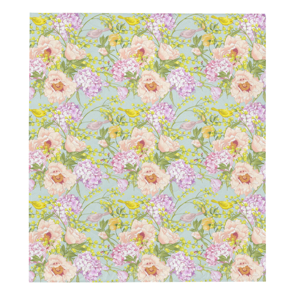 Hydrangea Pattern Print Design HD02 Premium Quilt