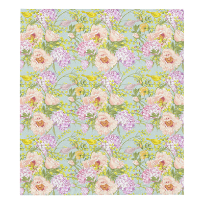 Hydrangea Pattern Print Design HD02 Premium Quilt