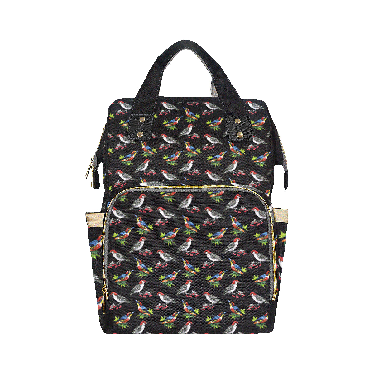 Birds Pattern Print Design 06 Diaper Bag Backpack