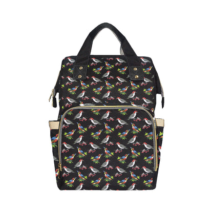 Birds Pattern Print Design 06 Diaper Bag Backpack