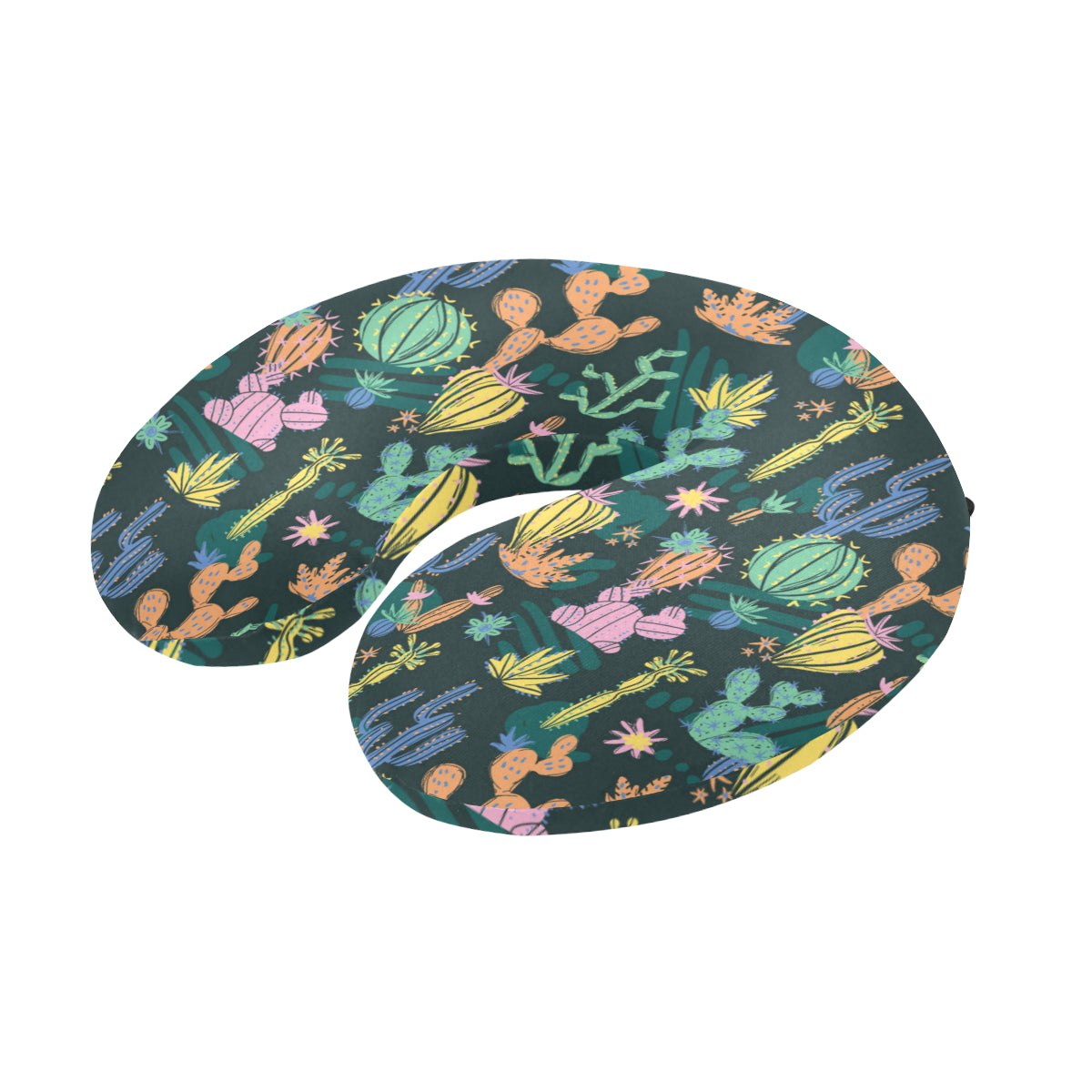 Cactus Pattern Print Design 05 U-Shaped Travel Neck Pillow