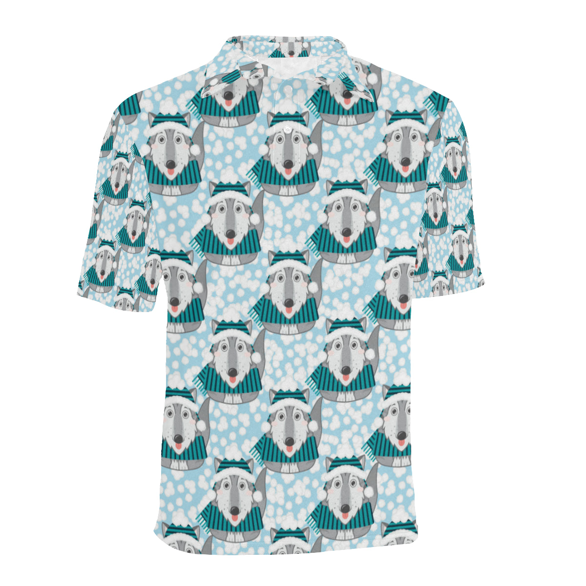 Alaskan Malamute Pattern Print Design 01 Men Polo Shirt