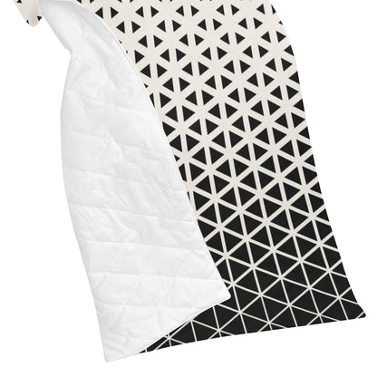 Geometric Black White Pattern Print Design 03 Premium Quilt
