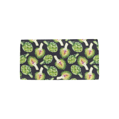Artichoke Pattern Print Design 01 Women's Trifold Wallet