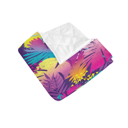 Palm Leaf Pattern Print Design A04 Premium Quilt