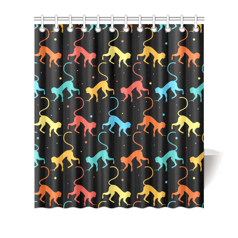 Monkey Pattern Print Design 01 Shower Curtain