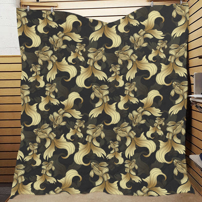 Goldfish Pattern Print Design 02 Premium Quilt