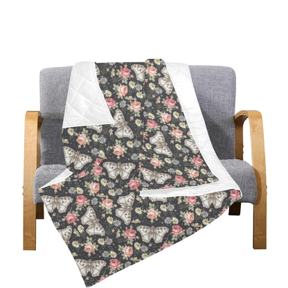 Butterfly Flower Pattern Print Design 07 Premium Quilt