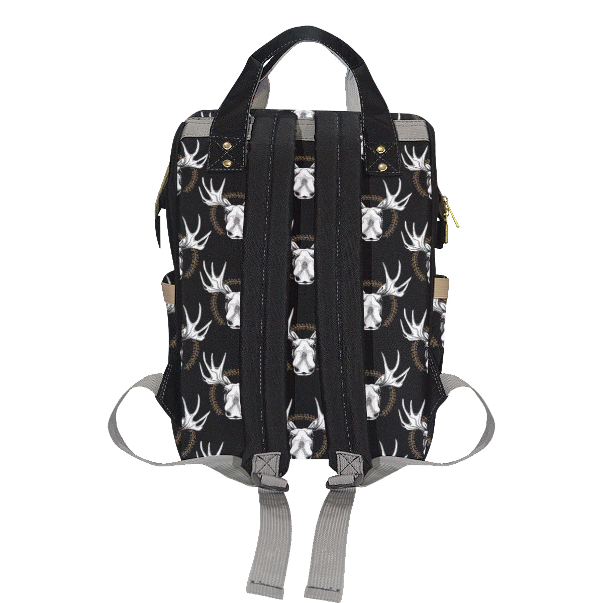 Moose Pattern Print Design 02 Diaper Bag Backpack