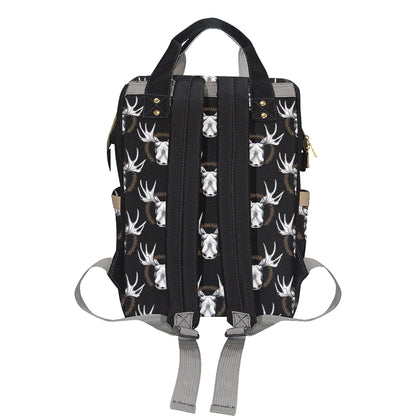 Moose Pattern Print Design 02 Diaper Bag Backpack