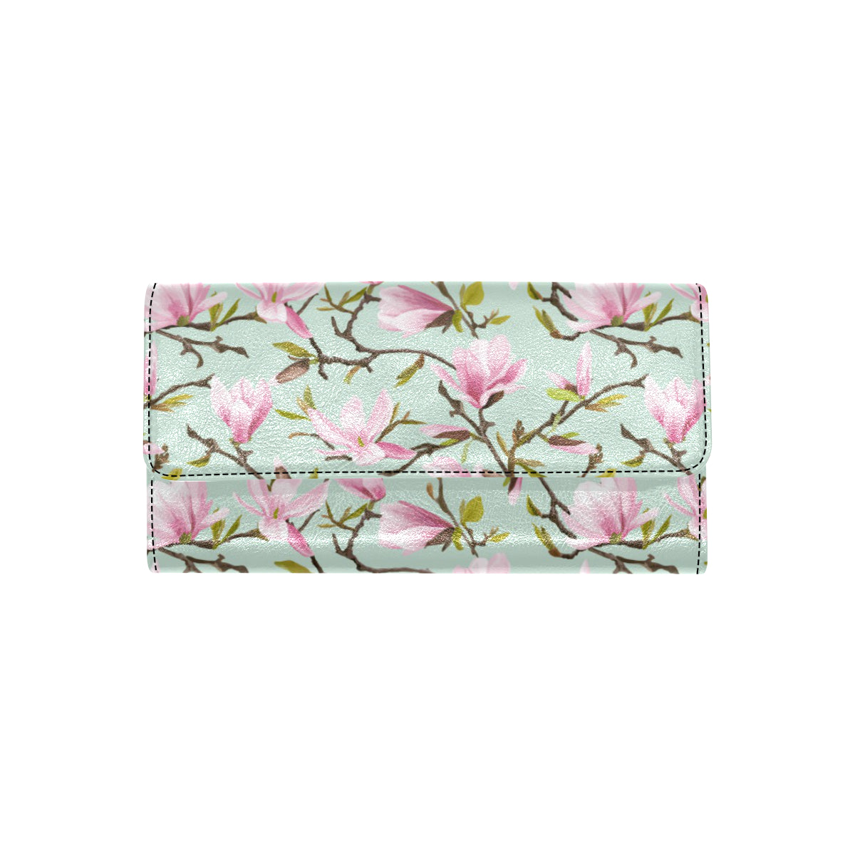 Magnolia Pattern Print Design MAG04 Women's Trifold Wallet