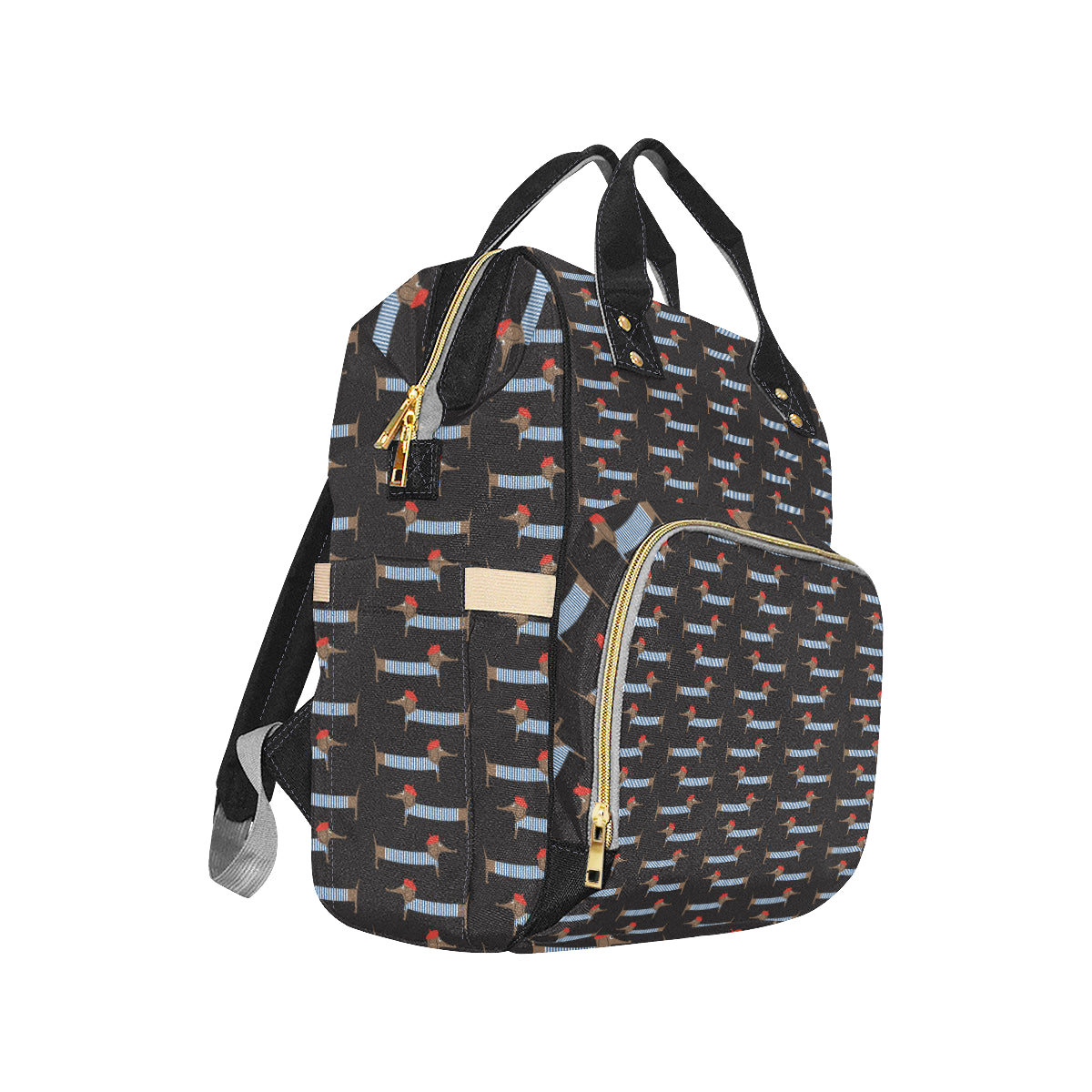 Dachshund Pattern Print Design 04 Diaper Bag Backpack