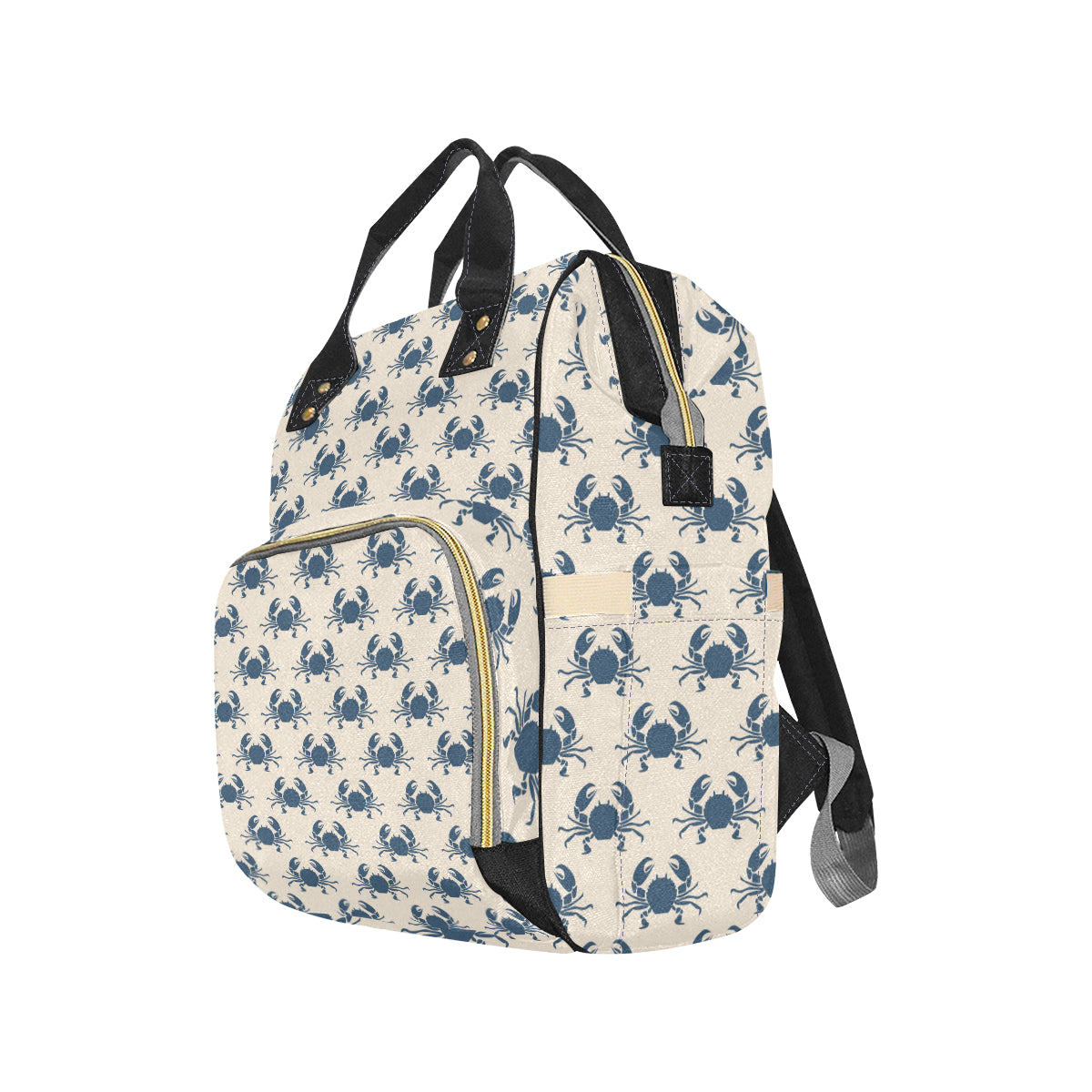 Crab Pattern Print Design 02 Diaper Bag Backpack