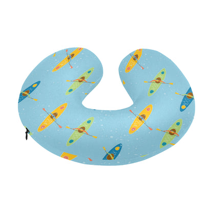 Kayak Pattern Print Design 04 U-Shaped Travel Neck Pillow