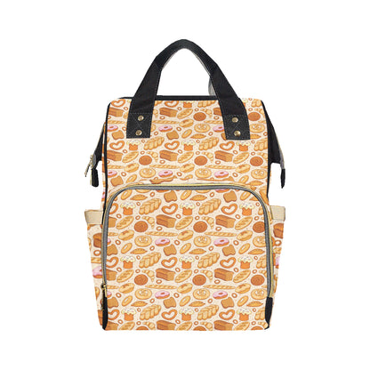 Bread Pattern Print Design 01 Diaper Bag Backpack