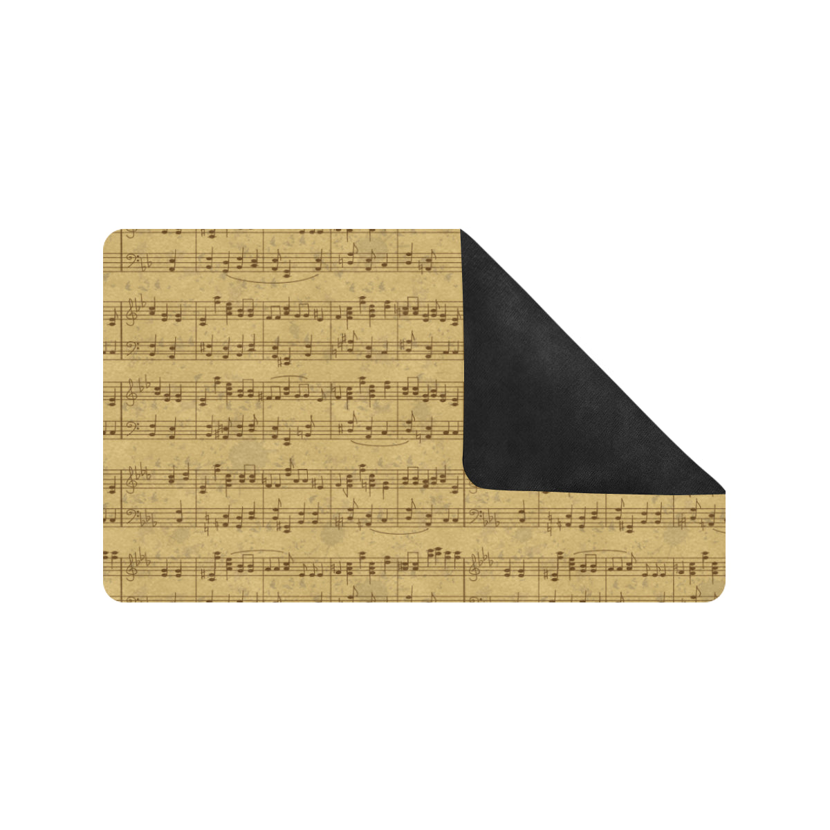 Music Note Vintage Themed Print Rubber Doormat